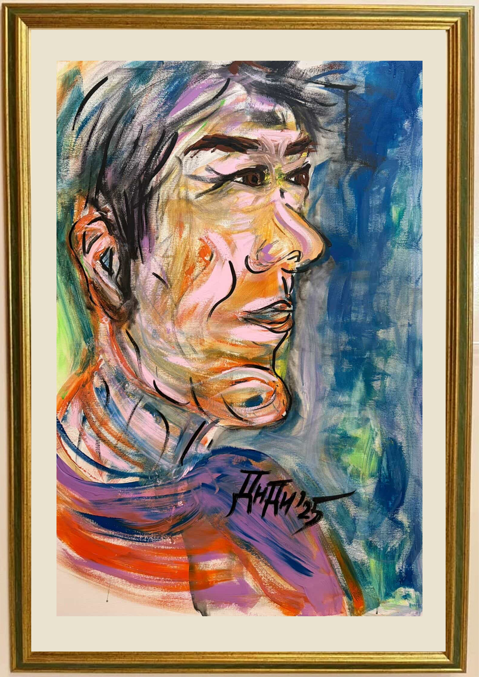 Portrait in profile — painting by Daniela �Roli�!